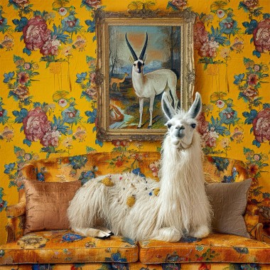 Lama in Vintage art